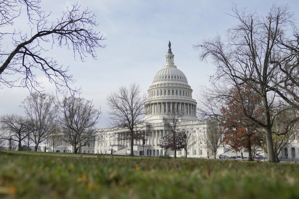 FILE - The U.S. Capitol is seen, Friday, Dec. 1, 2023, in Washington. Republicans have picked a little-known county lawmaker who once served in the Israeli military as their candidate in a special election to replace ousted New York congressman George Santos, party officials said Thursday, Dec. 14. (AP Photo/Mariam Zuhaib, File)