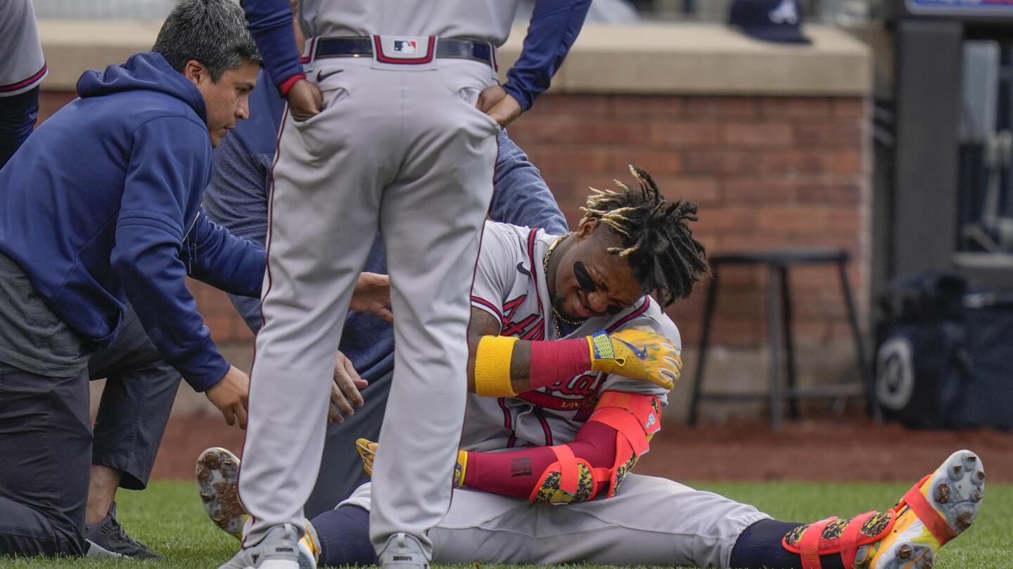 Acuna in Braves' lineup 1 day after he was hit on shoulder