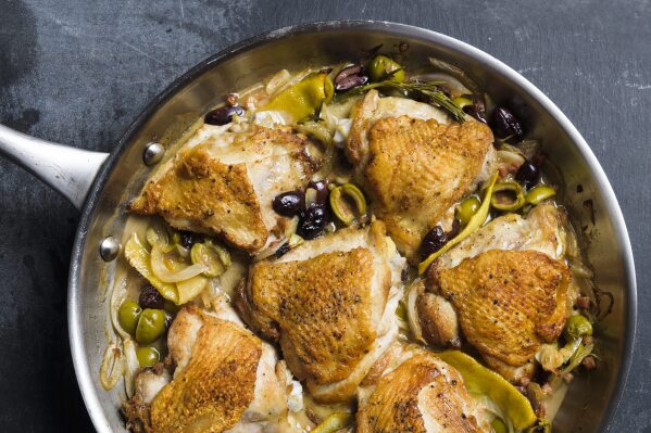 This image released by Milk Street shows a recipe for chicken cacciatora. (Milk Street via AP)