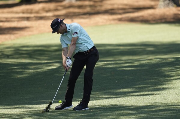 Peter Malnati hits on the ninth hole during a practice round in preparation for the Masters golf tournament at Augusta National Golf Club Monday, April 8, 2024, in Augusta, Ga. (AP Photo/George Walker IV)