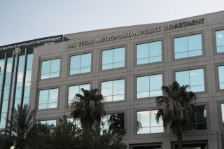 Offices for the Las Vegas Metropolitan Police Department are seen on July 16, 2022. The department was involved in at least eight non-shooting deaths during police encounters from 2012-2021, according to an investigation by The Associated Press and the Howard Centers for Investigative Journalism. Despite extensive police use-of-force data on its website, the department does not publicly report on the number of in-custody, non-shooting deaths. (Brooke Manning/Howard Center for Investigative Journalism via AP)