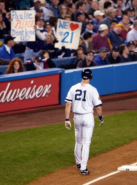 Paul O'Neill of the New York Yankees during Game Three of the