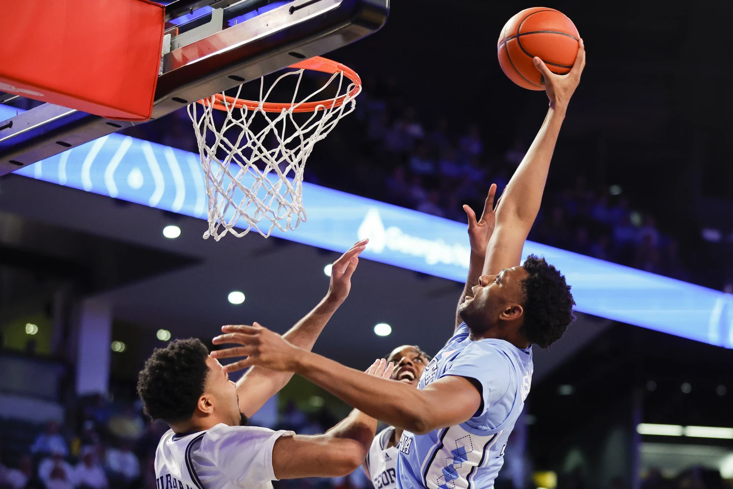 Naithan George’s layup in final seconds lifts Georgia Tech to 74-73 win over No. 3 UNC