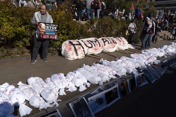 Demonstrators from around the world call for a cease-fire in Gaza | AP News