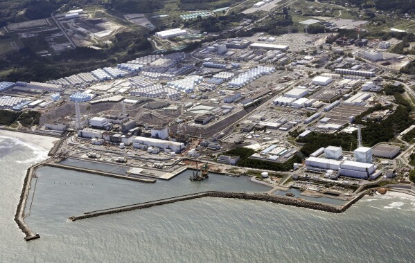 FILE - This aerial view shows the Fukushima Daiichi nuclear power plant in Fukushima northern Japan on Aug 24 2023 shortly after its operator Tokyo Electric Power Company Holdings TEPCO began releasing its first batch of treated radioactive water into the Pacific Ocean The tsunami-damaged Fukushima Daiichi nuclear power plant began its third release of treated and diluted radioactive wastewater into the sea Thursday Nov 2 2023 after Japanese officials said the two earlier releases ended smoothly Kyodo News via AP File