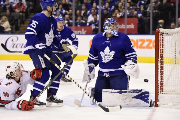 Hurricanes goalie Frederik Andersen will face the Maple Leafs