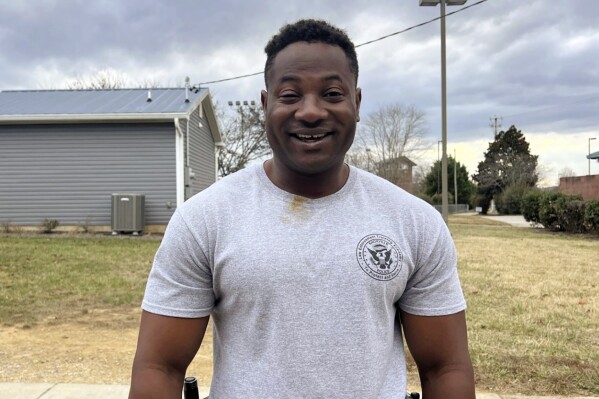 This undated photo provided by the Knoxville, Tenn., Police Department shows Wisbens Antoine. Antoine, who was training to become a police officer in Tennessee, died Sunday, Feb. 25, 2024, after collapsing two days earlier during a run, officials said. (Knoxville Police Department via AP)