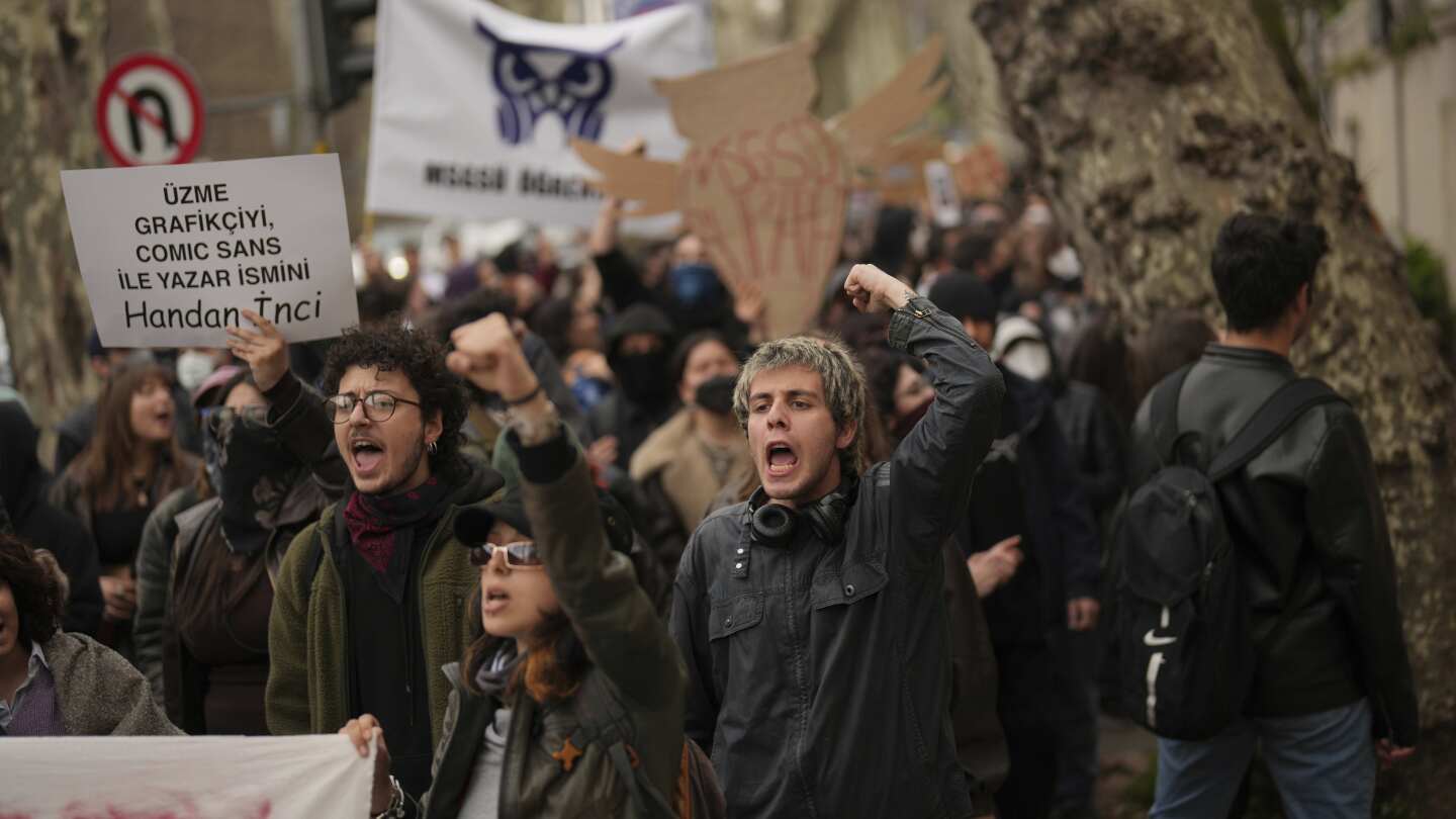 Police use force to break up protests at a university in Turkey's capital