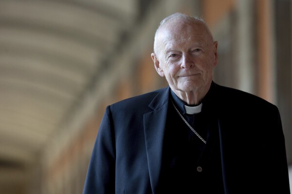 Cardinal Theodore Edgar McCarrick poses for a photo in Rome, on Feb. 13, 2013. (AP Photo/Andrew Medichini, File)