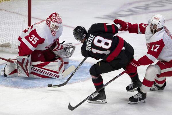 Soderblom, Husso, Lalonde have big Red Wings debuts in win