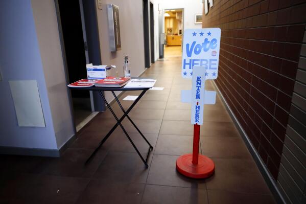 Great Barrington voters cast their ballots at the town's fire station on state election day on Tuesday, Nov 8, 2022. (Stephanie Zollshan/The Berkshire Eagle via AP)