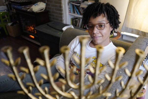 Cydney Wallace poses for a photo in Chicago, Tuesday, Nov. 28, 2023. Cydney Wallace is a Black Jewish woman who recently went on a trip to Israel and the West Bank through a trip called 