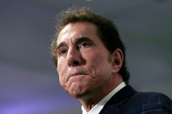 FILE - This March 15, 2016, file photo, shows casino mogul Steve Wynn at a news conference in Medford, Mass. A House Republican fundraising committee controlled by Minority Leader Kevin McCarthy received over $770,000 from Wynn, a Las Vegas casino mogul who stepped down from his company in 2018 after multiple women accused him of sexual misconduct.  That's according to campaign finance disclosures made public Thursday., April 16, 2021. (AP Photo/Charles Krupa, File)