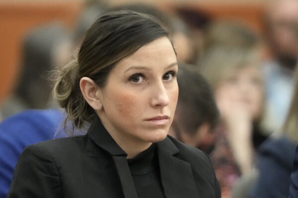 FILE - Kouri Richins looks on during a hearing, on Nov. 3, 2023, in Park City, Utah. An evidentiary hearing is set for Richins, an Utah woman who wrote a children's book about coping with grief after her husband's death and was later accused of fatally poisoning him. (AP Photo/Rick Bowmer, Pool, File)