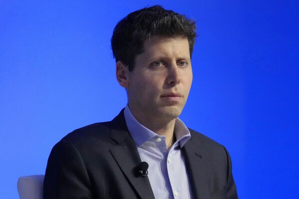 FILE — OpenAI CEO Sam Altman participates in a discussion during the Asia-Pacific Economic Cooperation CEO Summit, Nov. 16, 2023, in San Francisco. The Giving Pledge announced Tuesday, May 28, 2024 that Altman has joined its list of wealthy philanthropists committed to donating over half their fortunes. (AP Photo/Eric Risberg, File)