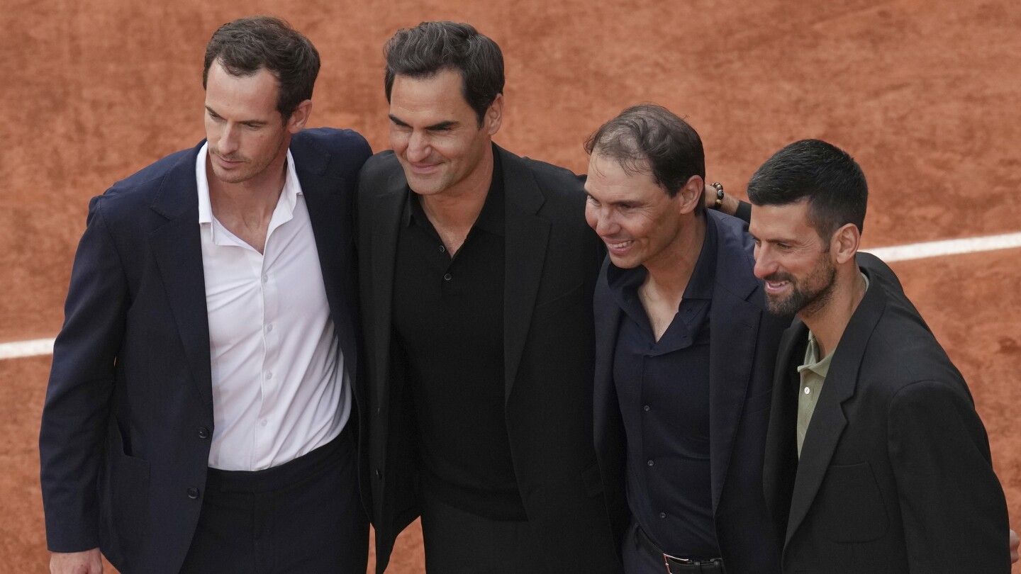 French Open: Roger Federer, Novak Djokovic and Andy Murray join the ceremony for Rafael Nadal