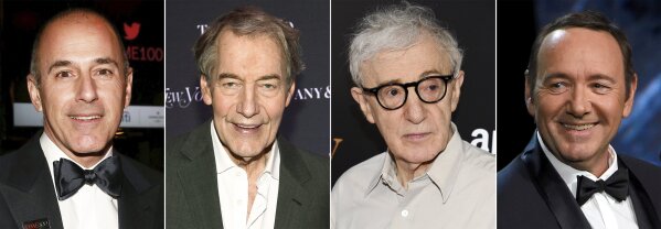 This combination photo shows, from left, morning news show anchors Matt Lauer and Charlie Rose, filmmaker Woody Allen and actor Kevin Spacey, who have all been accused of sexual abuse and harassment. Lauer and Rose were terminated and Allen was dropped by his U.S. distributor Amazon and Spacey has not worked on a big budget film since his last film “All the Money in the World," which his role was replaced last-minute by Christopher Plummer. (AP Photo)