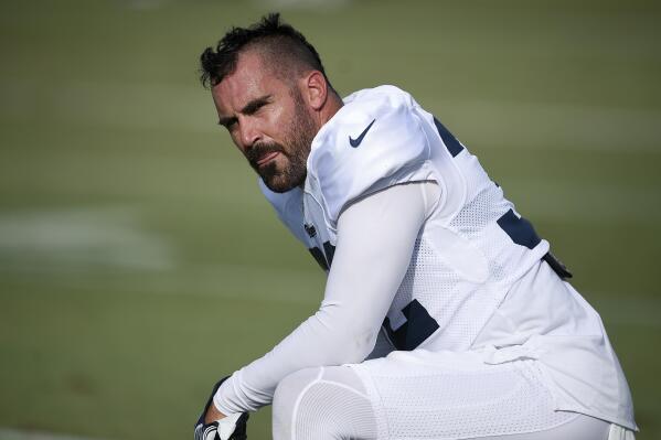 FILE - Los Angeles Rams safety Eric Weddle watches during an NFL football training camp in Irvine, Calif., on July 30, 2019. Weddle is coming out of retirement to rejoin the Los Angeles Rams for the playoffs. (AP Photo/Kelvin Kuo, File)