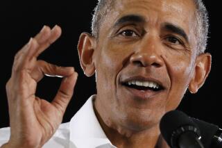 FILE - Former President Barack Obama speaks at a rally in support of Nevada Democrats, Monday, Oct. 22, 2018, in Las Vegas. Obama is coming to southern Nevada on Nov. 1, 2022, to rally for a group of vulnerable incumbents fighting to fend off a potential Red Wave cascaded by low popularity for President Joe Biden and high inflation. (AP Photo/John Locher, File)