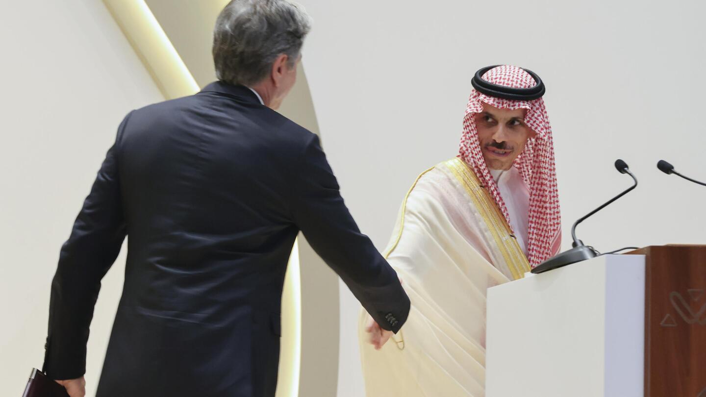 As Blinken visits, top Saudi diplomat says kingdom seeks US nuclear aid but ‘others’ also bidding