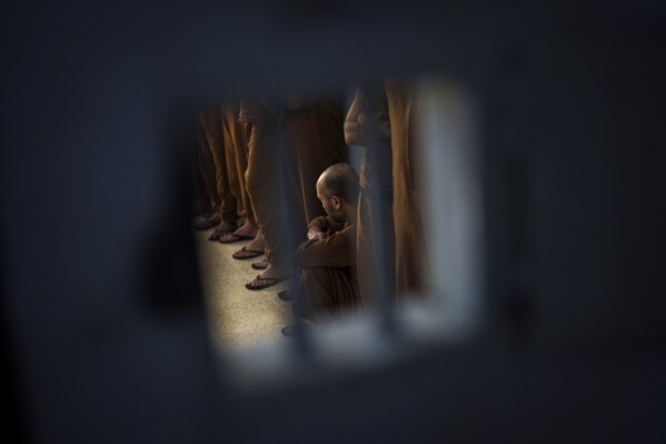 men accused of being isis fighters are held in a cell at the syrian democratic forces-run gwiran prison in hassakeh, northeastern syria, on friday, jan. 31, 2025. (ap photo/bernat armangue)