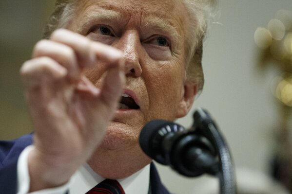 
              President Donald Trump speaks during a event on medical billing, in the Roosevelt Room of the White House, Thursday, May 9, 2019, in Washington. (AP Photo/Evan Vucci)
            