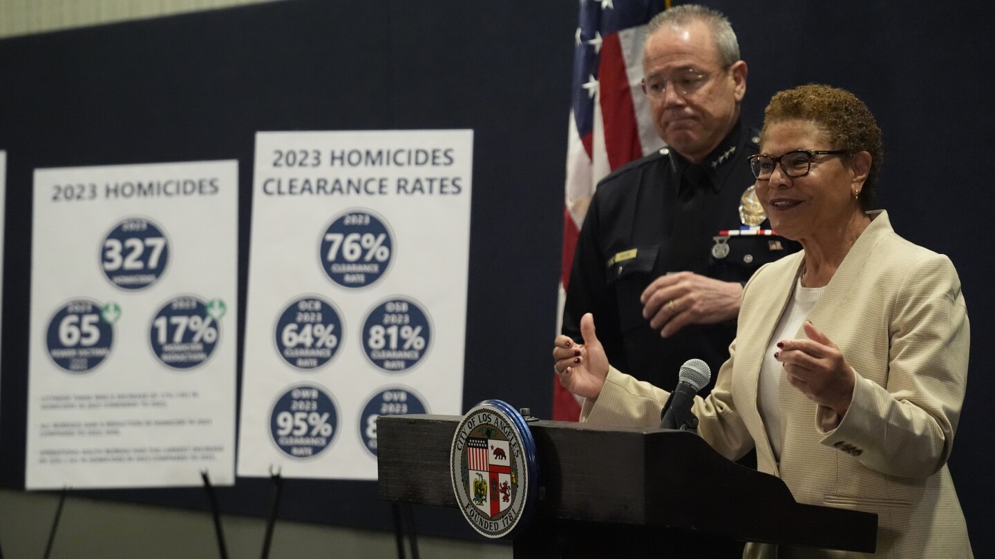 Насилствената престъпност в Лос Анджелис е намаляла през 2023 г. Но властите се притесняват, че градът се възприема като несигурен