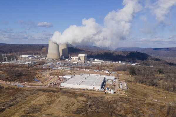A data center owned by Amazon Web Services is under construction near the Susquehanna nuclear power plant in Berwick, Pa.