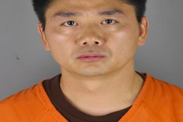 
              FILE - In this 2018 file photo provided by the Hennepin County Sheriff's Office, Chinese billionaire Liu Qiangdong, also known as Richard Liu, the founder of the Beijing-based e-commerce site JD.com, who was arrested in Minneapolis on suspicion of criminal sexual conduct, jail records show. Six Chinese social media accounts have been shut down after advocating support for a woman who has accused JD.com founder Richard Liu of rape. (Hennepin County Sheriff's Office via AP, File)
            