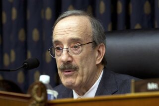 FILE - In this Wednesday, Feb. 13, 2019 file photo, House Foreign Affairs Committee Chairman Rep. Eliot Engel D-N.Y., speaks during the House Foreign Affairs subcommittee hearing on Venezuela at Capitol Hill in Washington. The House overwhelmingly approved a resolution Tuesday, July 23, opposing an international effort to boycott Israel. “This issue has been politicized in a way that I find ugly and ultimately harmful to the US-Israel relationship,” said Engel. (AP Photo/Jose Luis Magana, File)