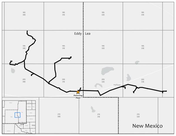 Matador Resources Company (NYSE: MTDR) (“Matador” or the “Company”) today announced that one of its wholly-owned subsidiaries has entered into a definitive agreement with a wholly-owned subsidiary of Summit Midstream Partners, LP (“Summit”) to acquire Summit’s Lane Gathering and Processing System (the “Lane G&P System”) in Eddy and Lea Counties, New Mexico for $75 million, subject to customary transaction adjustments. (Graphic: Business Wire)