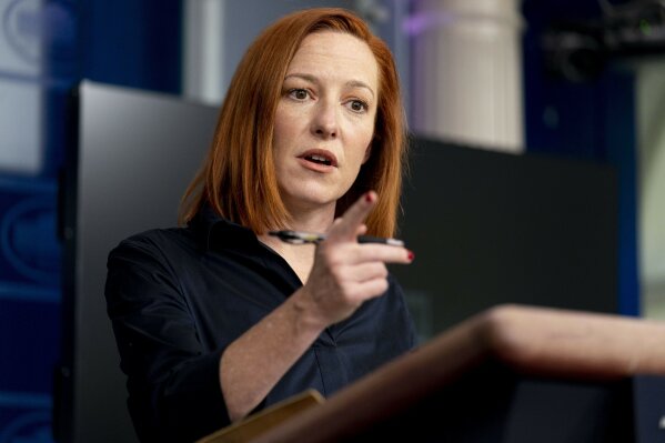 White House press secretary Jen Psaki speaks during a press briefing at the White House, Thursday, March 4, 2021, in Washington. (AP Photo/Andrew Harnik)