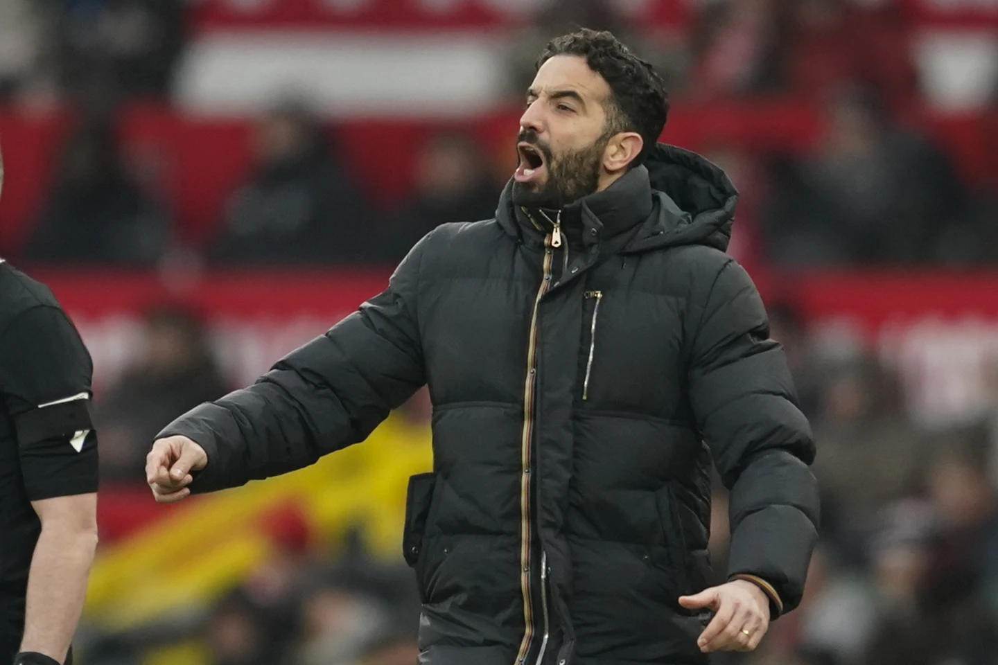 Ruben Amorim durante un partido en Old Trafford.