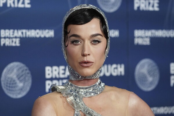 Katy Perry arrives at the 11th Breakthrough Prize Ceremony on Saturday, April 5, 2025, in Los Angeles. (Photo by Jordan Strauss/Invision/AP, File)