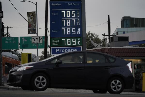 FILE - High gas prices are shown in Los Angeles, June 16, 2022. A new poll from Ǻ-NORC Center for Public Affairs Research shows an upheaval in priorities just months before critical midterm elections. (Ǻ Photo/Jae C. Hong, File)