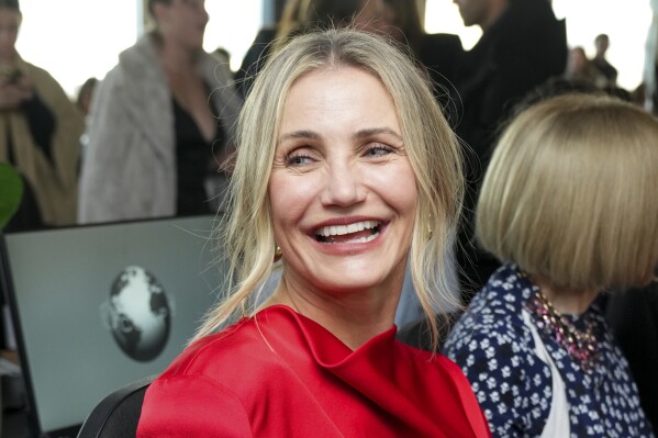 Cameron Diaz attends the Stella McCartney Fall/Winter 2025-2026 Womenswear collection presented in Paris, Wednesday, March 5, 2025. (Photo by Scott A Garfitt/Invision/AP)