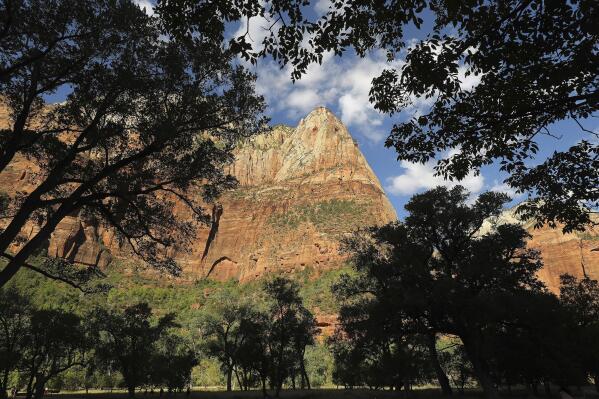 FILE - Zion National Park is shown Sept. 24, 2018, in Utah. A new report from the advocacy organization Center for Western Priorities released Thursday, Oct. 28, 2021, said occupied reservations for campsites on public lands increased by 39% during peak season from 2014 to 2020. The Spectrum newspaper reports the West has seen the biggest increase out of all of the continental U.S. regions, with a 47% increase in camping reservations over the time span, with peak season occupancy jumping 20% from 2019 to 2020. (Jeffrey D. Allred/The Deseret News via AP, File)