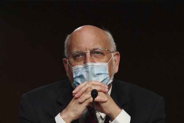 Center for Disease Control (CDC) Director Dr. Robert Redfield, testifies before a Senate Health, Education, Labor and Pensions Committee hearing on Capitol Hill in Washington, Tuesday, June 30, 2020. (Kevin Dietsch/Pool via AP)
