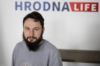 Belarusian journalist, Aliaksei Shotain, editor of Hrodna.life website poses for a photo Grodno, Belarus, Sunday, May 30, 2021. The chief editor of a popular Internet news site in one of Belarus' largest cities has been detained on suspicion of extremism. The arrest Sunday of Hrodna.life editor Aliaksei Shota comes amid a crackdown on independent journalists and opponents of authoritarian President Alexander Lukashenko. (AP Photo)