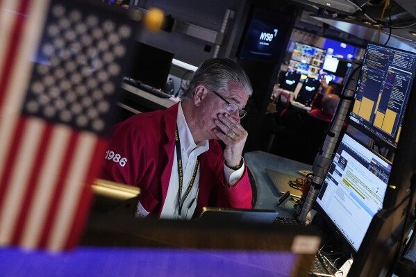 Trader Daniel Kryger works on the floor of the New York Stock Exchange on May 5, 2025. (AP Photo/Richard Drew, File)