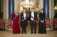 From left, Britain's Queen Camilla, King Charles III, President of South Korea Yoon Suk Yeol and his wife Kim Keon Hee ahead of the State Banquet, for the state visit to the UK by President of South Korea, at Buckingham Palace, London, Tuesday, Nov. 21, 2023. (Yui Mok/Pool Photo via AP)