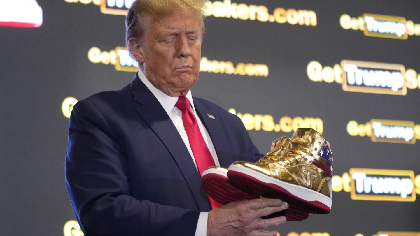 Trump hawks $399 branded shoes at 'Sneaker Con,' a day after a $355 million ruling against him