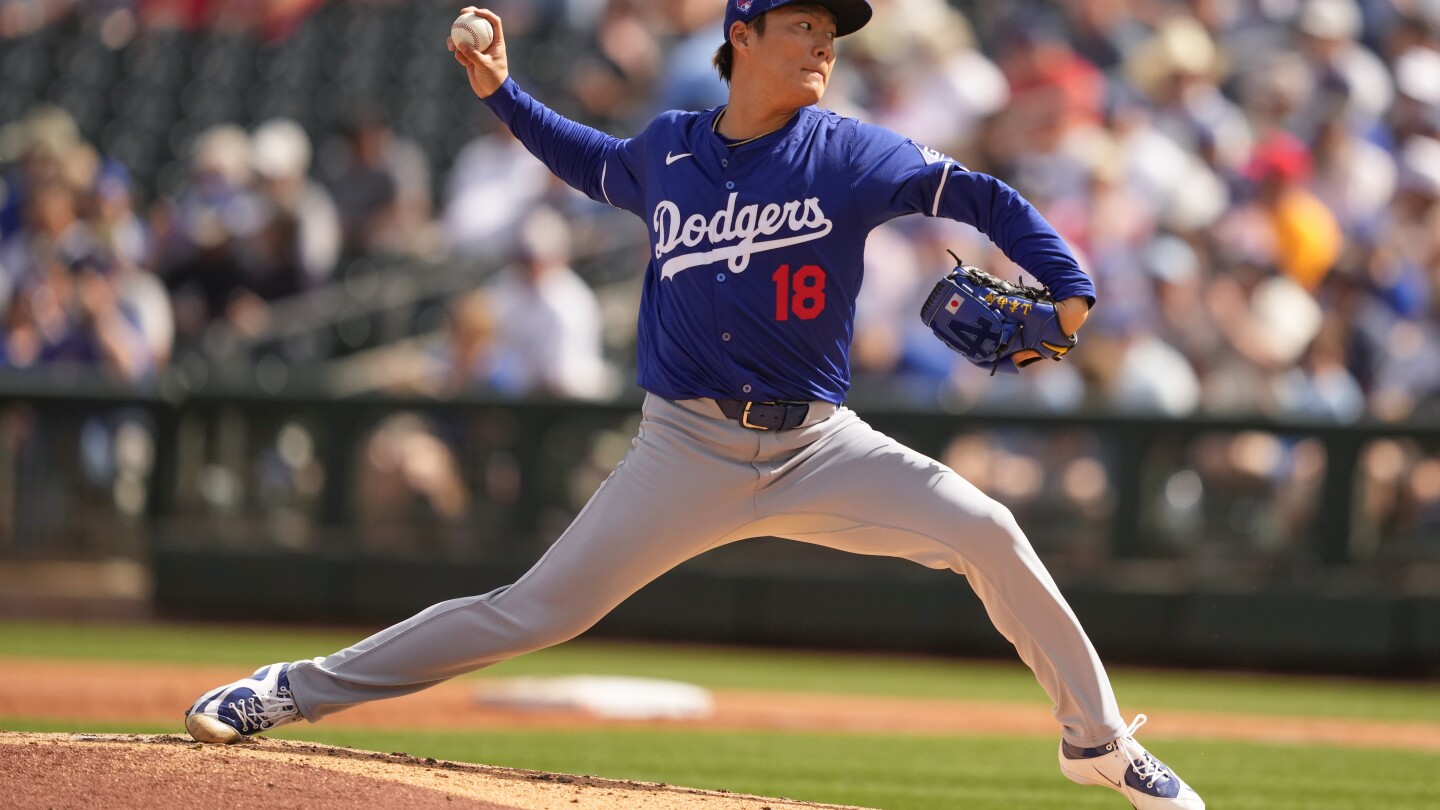 Yoshinobu Yamamoto lance 2 manches impressionnantes et sans but lors des débuts d’exhibition en MLB pour les Dodgers