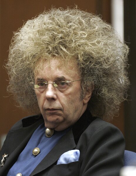 FILE - In this May 23, 2005 file photo music producer Phil Spector appears during his trial at the Los Angeles Superior Court in Los Angeles.   Spector, the eccentric and revolutionary music producer who transformed rock music with his “Wall of Sound” method and who was later convicted of murder, died Saturday, Jan. 16, 2021, at age 81. (AP Photo/Damian Dovarganes, File)