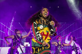 FILE - In this July 7, 2018 file photo, Missy Elliott performs at the 2018 Essence Festival in New Orleans. Elliott, one of rap’s greatest voices and also a songwriter and producer who has crafted songs for Beyonce and Whitney Houston, is one of the nominees for the 2019 Songwriters Hall of Fame. She is the first female rapper nominated for the prestigious prize and could also become the third rapper to enter the organization following recent inductees Jay-Z and Jermaine Dupri. (Photo by Amy Harris/Invision/AP, File)