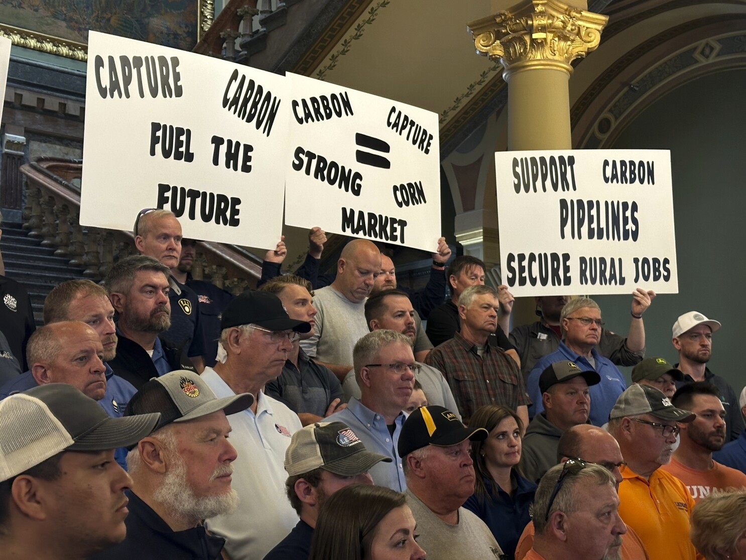 Carbon dioxide pipeline regulations pass in testy Iowa Senate but still need governor's signature