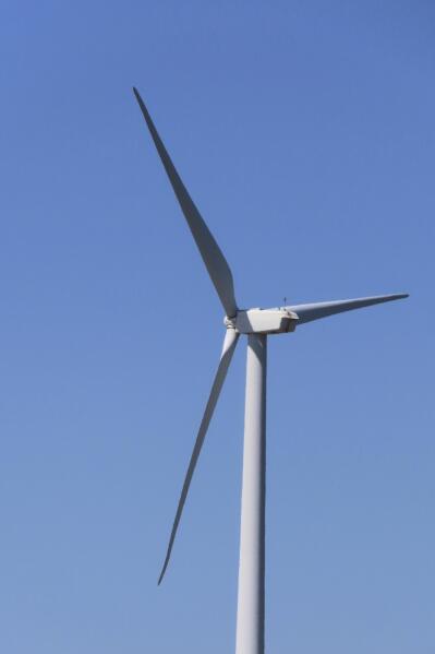 A land-based wind turbine spins in Atlantic City N.J. on April 28, 2022. A report issued March 29, 2023 by two federal marine science agencies and the commercial fishing industry highlighted several potential negative aspects of offshore wind energy development on the fishing industry and called for additional research. (AP Photo/Wayne Parry)