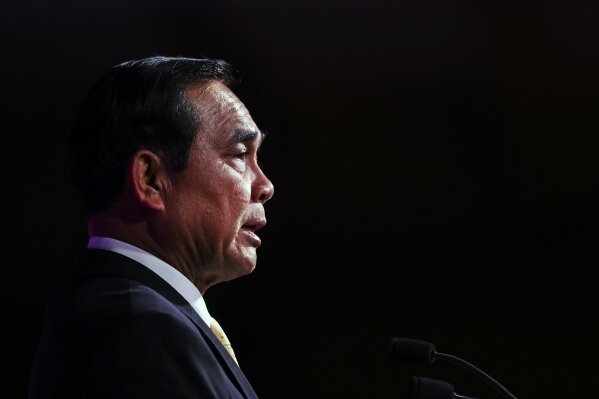 Thai Prime Minister Prayuth Chan-ocha speaks at the ASEAN Business and Investment Summit on Nov. 13, 2018, in Singapore. Prayuth on Monday signed a decree suspending the licensing of commercial marijuana-based products for medical use amid concern that foreign pharmaceutical companies might try to monopolize the market. (AP Photo/Yong Teck Lim)