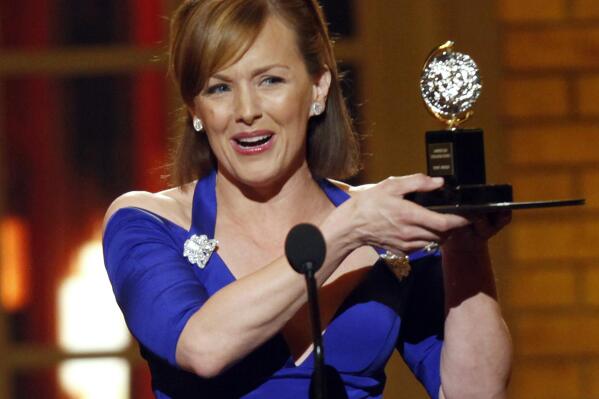 FILE - In a Sunday, June 7, 2009 file photo, Alice Ripley accepts her award for Best Performance by a Leading Actress in a Musical, for her role in "Next to Norma" at the 63rd annual Tony Awards in New York. Ripley, along with her former “Next to Normal” co-star Jennifer Damiano will join Benjamin Walker in the musical based on the novel “American Psycho” by Bret Easton Ellis. Performances begin March 24 at the Gerald Schoenfeld Theatre. (AP Photo/Seth Wenig, File)