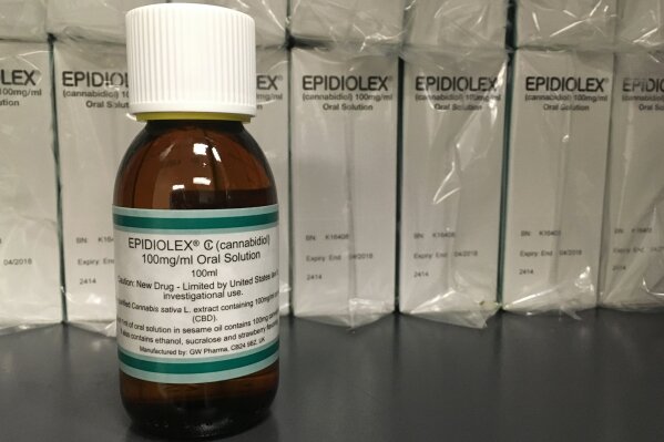 
              FILE - This May 23, 2017 file photo shows GW Pharmaceuticals' Epidiolex, a medicine made from the marijuana plant but without THC. Investors are craving marijuana stocks as Canada prepares to legalize pot next month, leading to giant gains for Canada-based companies listed on U.S. exchanges. (AP Photo/Kathy Young, File)
            